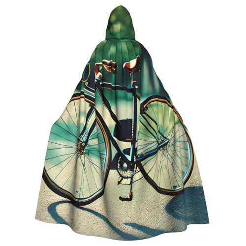 Unisex Erwachsene Retro Fahrrad Druck Lange Kapuze Umhang Cosplay Kostüme für Partys und Themenveranstaltungen von ENRPTY