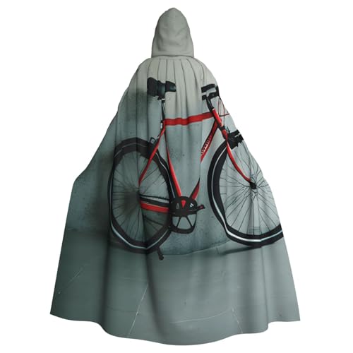 Unisex Erwachsene Retro Fahrrad Muster Druck Lange Kapuze Umhang Cosplay Kostüme für Partys und Themenveranstaltungen von ENRPTY