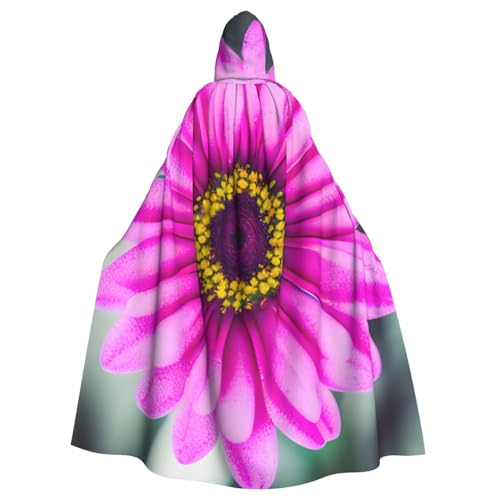 Unisex Erwachsene Rosa Blumendruck Lange Kapuze Umhang Cosplay Kostüme für Partys und Themenveranstaltungen von ENRPTY