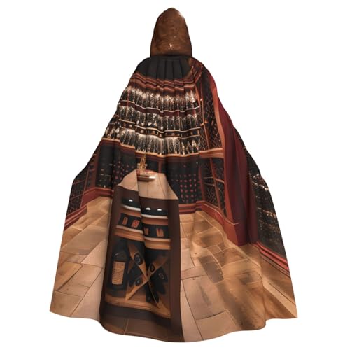 Unisex Erwachsene Rotweinkeller-Druck, langer Umhang mit Kapuze, Cosplay-Kostüme für Partys und Themenveranstaltungen von ENRPTY
