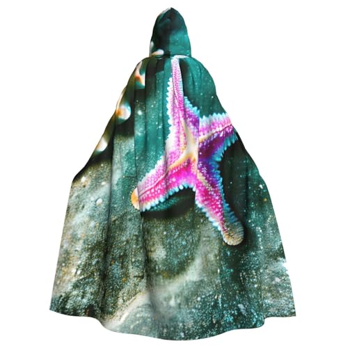 Unisex Erwachsene Sea Seestern Print Long Hooded Cloak Cosplay Kostüme für Partys und Themenveranstaltungen von ENRPTY