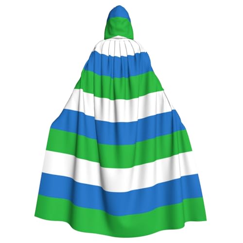 Unisex Erwachsene Sierra Leone Flagge, Druck, langer Kapuzenumhang, Cosplay-Kostüme für Partys und Themenveranstaltungen von ENRPTY
