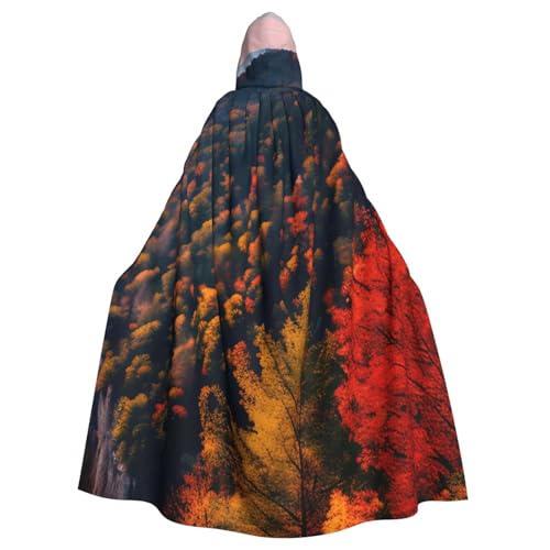 Unisex Erwachsene Smokey Mountain Cliff Print Long Hooded Cloak Cosplay Kostüme für Partys und Themenveranstaltungen von ENRPTY