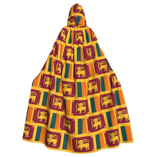 Unisex Erwachsene Sri Lanka Flagge Druck Lange Kapuze Umhang Cosplay Kostüme für Partys und Themenveranstaltungen von ENRPTY