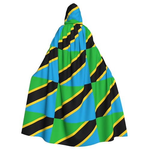 Unisex Erwachsene Tansania Flagge, Druck, langer Umhang mit Kapuze, Cosplay-Kostüme für Partys und Themenveranstaltungen von ENRPTY