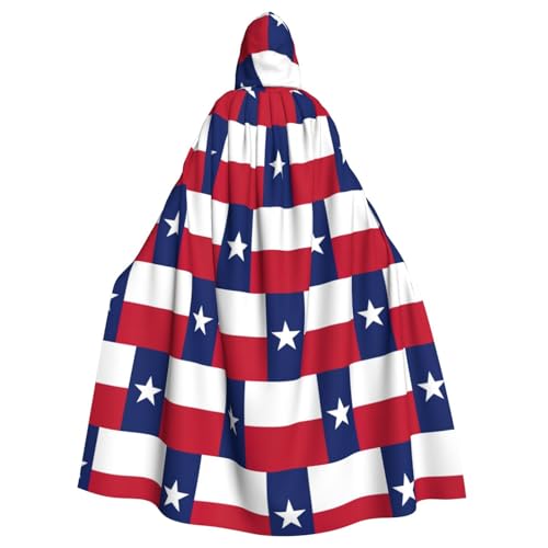 Unisex Erwachsene Texas State Flag Print Long Hooded Cloak Cosplay Kostüme für Partys und Themenveranstaltungen von ENRPTY