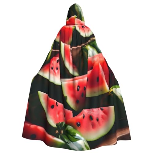 Unisex Erwachsene Wassermelone Frisches Obst Druck Lange Kapuze Umhang Cosplay Kostüme für Partys und Themenveranstaltungen von ENRPTY