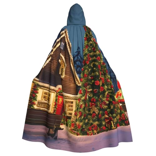 Unisex Erwachsene Weihnachten Karneval Dorf Druck Lange Kapuze Umhang Cosplay Kostüme für Partys und Themenveranstaltungen von ENRPTY