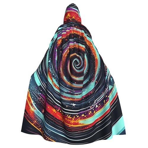 Unisex Erwachsene Weltraumspirale kosmischer Druck langer Kapuzenumhang Cosplay Kostüme für Partys und Themenveranstaltungen von ENRPTY