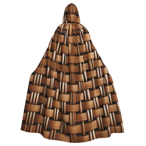 Unisex Erwachsene Wicker Woven Grid Print Long Hooded Cloak Cosplay Kostüme für Partys und Themenveranstaltungen von ENRPTY