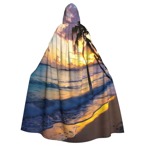 Unisex-Erwachsene atemberaubender Jamaika-Strand-Druck, langer Kapuzenumhang, Cosplay-Kostüme für Partys und Themenveranstaltungen von ENRPTY