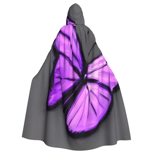Unisex Erwachsene lila Schmetterlinge Druck lange Kapuzenumhang Cosplay Kostüme für Partys und Themenveranstaltungen von ENRPTY