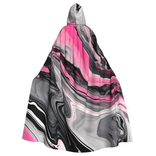 Unisex Erwachsene rosa abstrakter Marmor-grauer künstlerischer Druck langer Kapuzenumhang Cosplay-Kostüme für Partys und Themenveranstaltungen von ENRPTY