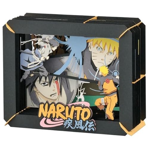 Naruto Shippuden Paper Theater, PT-125X, Naruto vs. Sasuke 3D-Papierbastelsatz, Anime-Sammlerstück von ENSKY