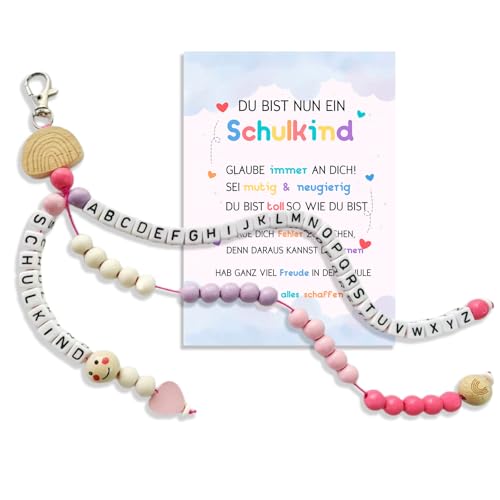 ENSTAB Schultüte Mädchen Rechenkette Schultüte Füllung Einschulung Geschenk Grußkarte Schulanfang Geschenke Schulkind Geschenke (Rosa) von ENSTAB