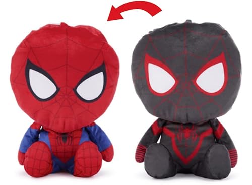 ENVI Avengers Marvel Plüschtier, wendbar, 25 cm, Spiderman / schwarzer Spiderman von ENVI