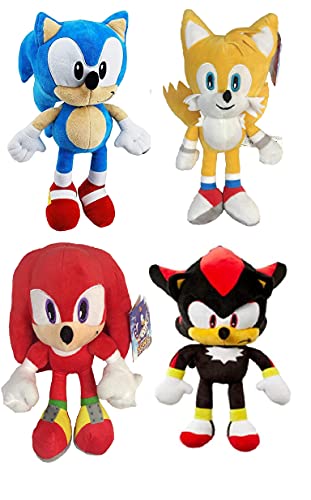 ENVI Sonic The Hedgehog Plüschtiere, 30,5 cm, Sonic Tails Knöchel Shadow (Sonic Set mit 4 NWP) von ENVI