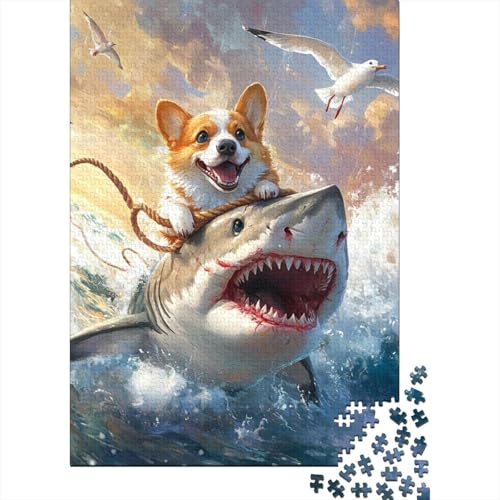 Corgi Puzzles 1000 Teile Schwer Puzzle Spielzeug Pädagogisches Spiel Impossible Herausforderungsspielzeug Für Erwachsene Und Kinder in Bewährter 1000pcs (75x50cm) von ENYISIYULO