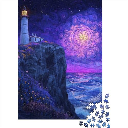Küste Leuchtturm Puzzle 1000 Teile Schwer Puzzle Spielzeug Pädagogisches Spiel Impossible Herausforderung Spielzeug Für Erwachsene Und Kinder Ab 12 Jahren 1000pcs (75x50cm) von ENYISIYULO
