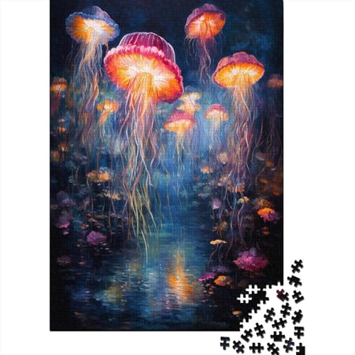 Quallen Puzzlespiel 1000 Teile Erwachsene -Puzzle 1000 Stück Spiel Puzzles Für Erwachsene Kinder Puzzle Erwachsenen Puzzlespiel Puzzel 1000pcs (75x50cm) von ENYISIYULO