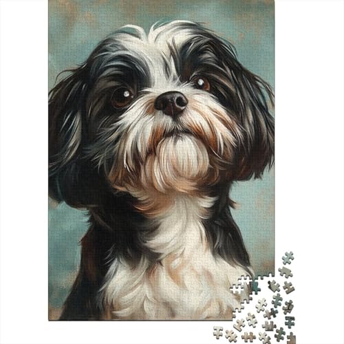 Shih Tzu Puzzle 1000 Teile Schwer Puzzle Spielzeug Lernspiel Impossible Herausforderungsspielzeug Für Erwachsene Und Kinder Ab 14 Jahren 1000pcs (75x50cm) von ENYISIYULO