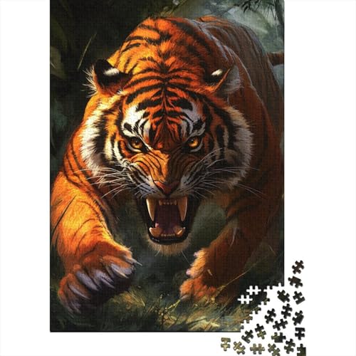 Tiger Puzzle 1000 Teile Schwer Puzzle Spielzeug Lernspiel Impossible Herausforderung Spielzeug Für Erwachsene Kinder 1000pcs (75x50cm) von ENYISIYULO