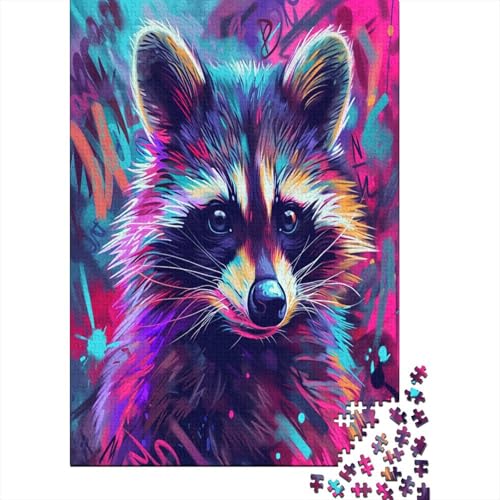 Waschbär Puzzle 1000 Teile Puzzle Für Erwachsene Und Kinder Ab 14 Jahren Puzzel 1000pcs (75x50cm) von ENYISIYULO