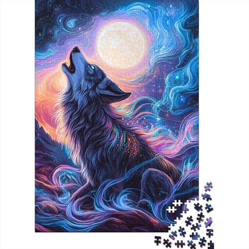 Wolf Puzzle 1000-teilige Schwer Puzzle Spielzeug Lernspiel Impossible Herausforderung Spielzeug Für Erwachsene Und Kinder in Bewährter 1000pcs (75x50cm) von ENYISIYULO