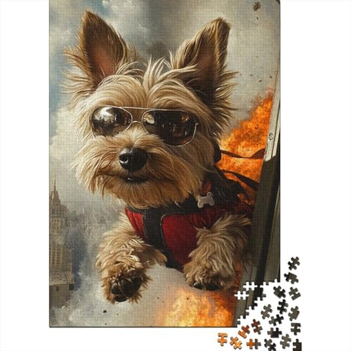 Yorkshire Terrier Puzzle 1000 Teile Schwer Puzzle Spielzeug Pädagogisches Spiel Impossible Herausforderung Spielzeug Für Erwachsene Kinder 1000pcs (75x50cm) von ENYISIYULO
