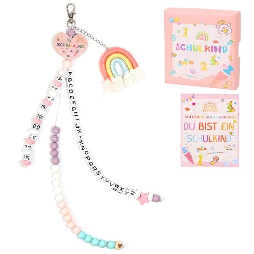 EOAMGO Schultüte Füllung für Einschulung Mädchen Jungen, Schulkind 2025 Schulanfang Mädchen Junge, Einschulung Geschenk Schultüte Inhalt Rechenkette, Geschenk Schulanfang (Rosa) von EOAMGO