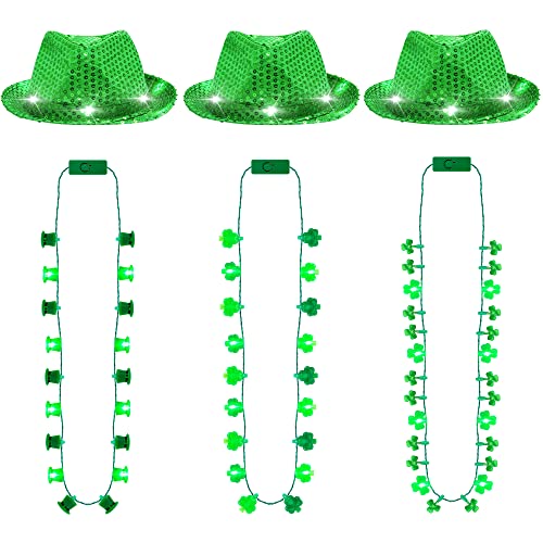 EOBOH St. Patricks, 3 Hüte und 3 Lichterketten von EOBOH