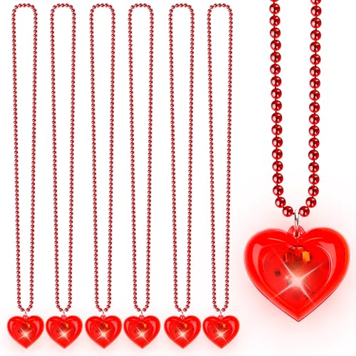 Valentinstags-Halskette, leuchtendes Valentinstags-Herz-Zubehör, 3 Modi, beleuchtete Valentinstags-Herz-Halskette, Geschenke, 3D-rotes Herz, Valentinstags-Austauschgeschenk, Klassenzimmer Valentinstags-Halskette, leuchtendes Valentinstags-Herz-Zubehör, 3 Modi, beleuchtete Valentinstags-Herz-Halskette, Geschenke, 3D-rotes Herz, Valentinstags-Austauschgeschenk, Klassenzimmer von EOBOH
