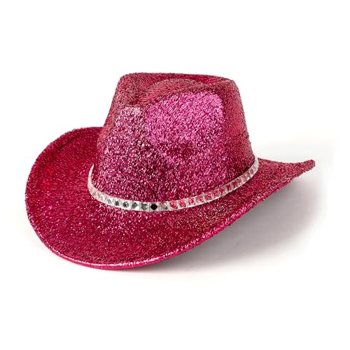 EOGIMI Herren & Damen Cowboyhut Western Style Glitzer Cosplay Party Kostüm Hüte Rose von EOGIMI
