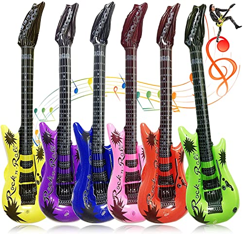 6 Stück Luftgitarre,Aufblasbare Gitarre Bunt,6 Farben Luft-Gitarren Air-Guitar,Luftgitarren Zum Aufblasen Gitarre Aufblasbar für Party Props von EOGRFW