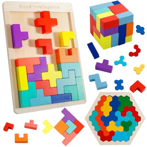 EOGRFW Montessori Spielzeug ab 4 5 6 Jahr, 2 Stück Montessori Holz Tangram Puzzle,Puzzle Tetris Spiel Kinder,Geschenk für Kinder Jungen Mädchen,Fördert logisches Denken und räumliche Vorstellungskraft EOGRFW Montessori Spielzeug ab 4 5 6 Jahr, 2 Stück Montessori Holz Tangram Puzzle,Puzzle Tetris Spiel Kinder,Geschenk für Kinder Jungen Mädchen,Fördert logisches Denken und räumliche Vorstellungskraft von EOGRFW