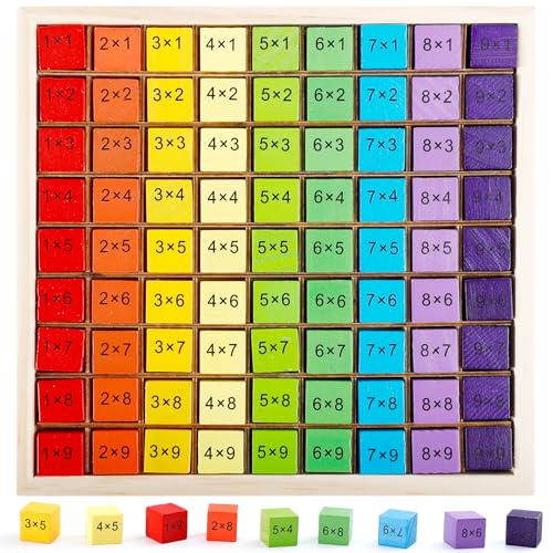 EOGRFW Multiplikationsbrett,1x1 Lernen Spiel,Montessori Multiplikationsbrett,Buntes Holz Lernspielzeug,Einmaleins Spiel für Grundschüler,hölzerne Mathe Lernbrett Spielzeug EOGRFW Multiplikationsbrett,1x1 Lernen Spiel,Montessori Multiplikationsbrett,Buntes Holz Lernspielzeug,Einmaleins Spiel für Grundschüler,hölzerne Mathe Lernbrett Spielzeug von EOGRFW