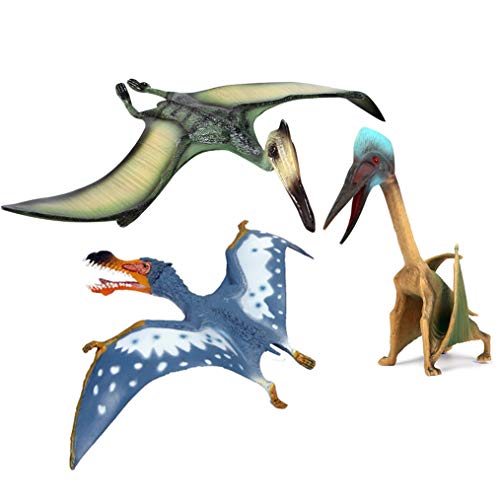 EOIVSH - 3er-Pack realistische fliegende Dinosaurier, Flugsaurus, Pterodactyl und Pteranodon, pädagogisches Spielzeug, ideal zum Sammeln, als Gastgeschenk, Partygeschenk von EOIVSH