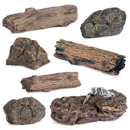 EOIVSH Diorama Supplies Baumstumpf, künstliche Gartenfiguren, Kunststein, Szenenzubehör, Steinstümpfe, Ornamente für Mikrobahn, Eisenbahn, Sandtisch, Landschaft, 7 Stück von EOIVSH