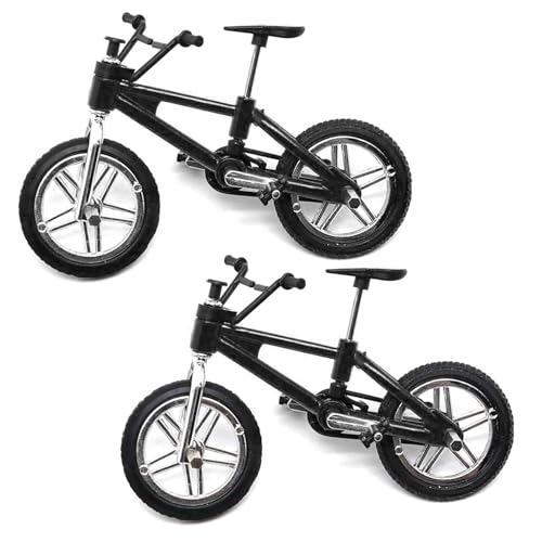 EONANT 2 Stück Mini Fahrrad Zubehör Modell Puppenhaus Dekor Mikro Szene Dekoration für 1/10 Skala RC Crawler Auto SCX10 TRX4 Tamiya CC01 D90 D110 (Schwarz) von EONANT