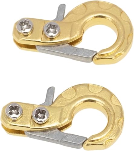 EONANT 2PCS Metallwinde Haken Anhänger Haken simuliert Kletterfahrzeug Zubehör, geeignet für 1/10 Skala Tracked Truck RC Achse SCX10 Tamiya RC4WD D90 D110 TF2 TRX4 (Gold) von EONANT
