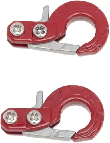 EONANT 2PCS Metallwinde Haken Anhänger Haken simuliert Kletterfahrzeug Zubehör, geeignet für 1/10 Skala Tracked Truck RC Achse SCX10 Tamiya RC4WD D90 D110 TF2 TRX4 (Rot) von EONANT