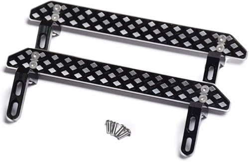 EONANT Metall Seitenpedale Paar,1/10 RC Fahrzeug Seiten Metallpedale Pedal Fuß Teile,RC Track Fahrzeug TRX-4 Umwandlung Upgrade Teile (Schwarz) von EONANT