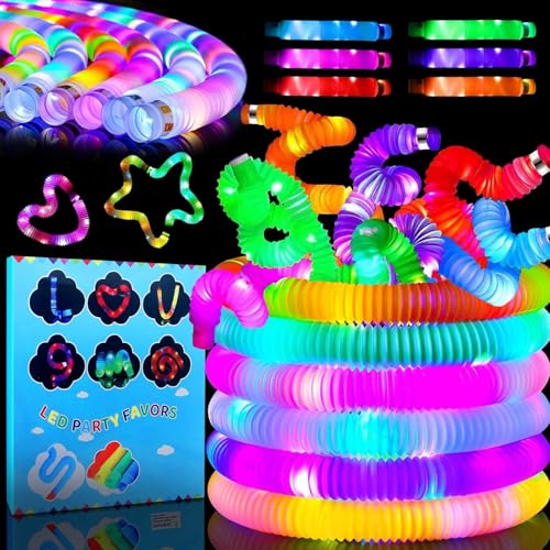 EOPUOZS Knicklicht Pop Tubes, 12 Stück LED Pop Tubes Fidget Toys, Bunt Sensorik Spielzeug Pop Röhren, Knicklichter Armbänder Party Deko Set, kindergeburtstag gastgeschenke, Festival Zubehör EOPUOZS Knicklicht Pop Tubes, 12 Stück LED Pop Tubes Fidget Toys, Bunt Sensorik Spielzeug Pop Röhren, Knicklichter Armbänder Party Deko Set, kindergeburtstag gastgeschenke, Festival Zubehör von EOPUOZS