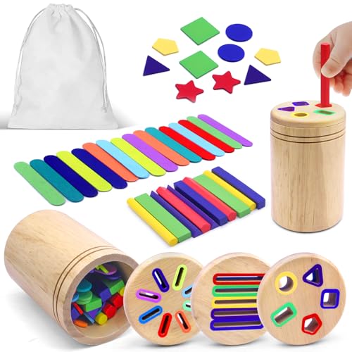 EOPUOZS Montessori Spielzeug ab 1 Jahr, 3-in-1 Montessori Spielzeug ab 1 2 3 Jahre, Holz Farbe Form Sortierspielzeug, Motorikspielzeug, Sensorik Spielzeug, Geschenke für Kinder EOPUOZS Montessori Spielzeug ab 1 Jahr, 3-in-1 Montessori Spielzeug ab 1 2 3 Jahre, Holz Farbe Form Sortierspielzeug, Motorikspielzeug, Sensorik Spielzeug, Geschenke für Kinder von EOPUOZS