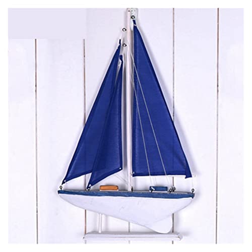 EPEDIC Für:Videoproduktion Blaues Holzsegelboot Modell Mediterranes Boot Ornament DIY & Handwerk von EPEDIC