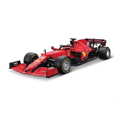 EPEDIC for:Automodell aus Druckgusslegierung 1:18 2021 F1 Ferrari SF21 Nr. 55 Carlos Sainz Nr. 16 Charles Leclerc Legierung Automodellsammlung Spielzeug Für Freunde und Familie von EPEDIC