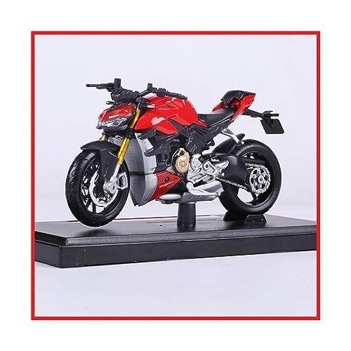 EPEDIC for:Familie und Freunde 1:18 Modellfahrrad Für: Ducati Super Naked V4 S Red Diecast Motorradmodell aus Druckgusslegierung von EPEDIC