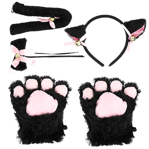 EPIGEIST 1 Satz Katzenohren Stirnband Kostümset mit Pfoten und Fliege für Mädchen Niedliches Cat Cosplay Outfit für Karneval Halloween und Maskerade EPIGEIST 1 Satz Katzenohren Stirnband Kostümset mit Pfoten und Fliege für Mädchen Niedliches Cat Cosplay Outfit für Karneval Halloween und Maskerade von EPIGEIST