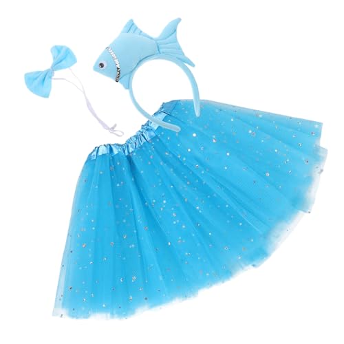 EPIGEIST Kostümset Kinder Meerestier mit Fliege Tutu und Stirnband Plüschfisch und Goldfisch für Halloween Rollenspiele und Partys von EPIGEIST
