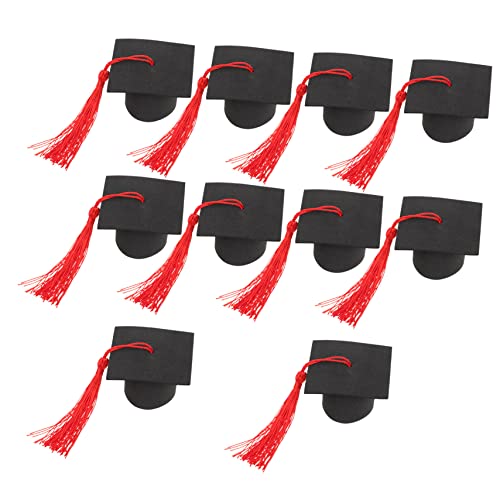 EPIGEIST 10 Stück Bachelor Hut Dekoration Grad Hut Cupcake Topper Sockel Gold Partyzubehör Themen Tag Abschlusshut Getränkeaufsatz Fransen Abschlusshut Herstellung Von von EPIGEIST